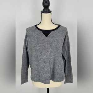 Madewell Black/Grey Marled Knit Sweater, size Small